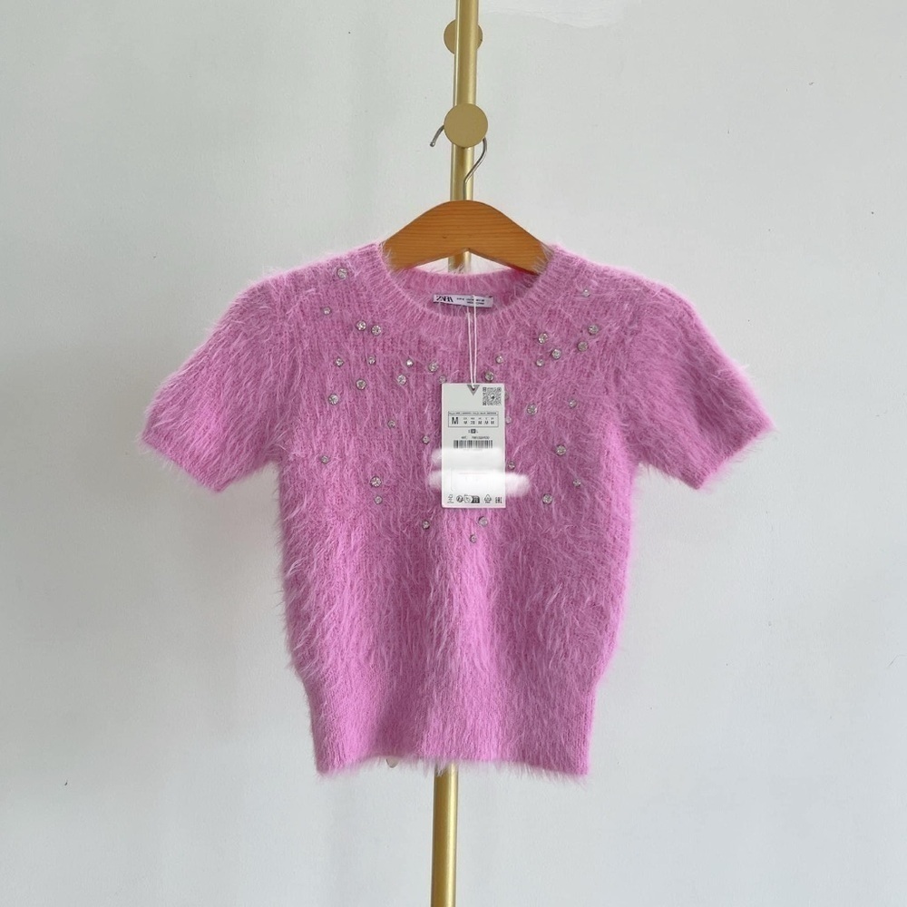 ZARA Faux Fur Jewel Sweater 7901/339